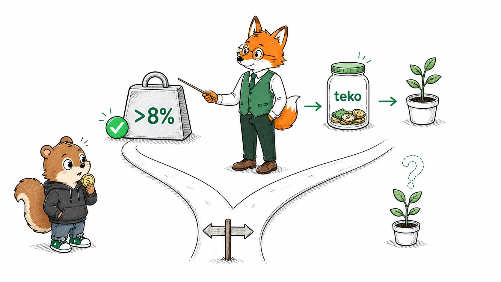 Fin hướng dẫn Shin ưu tiên xử lý nợ lãi cao trên 8% trước, sau đó xây quỹ an toàn với teko rồi mới bắt đầu đầu tư dài hạn